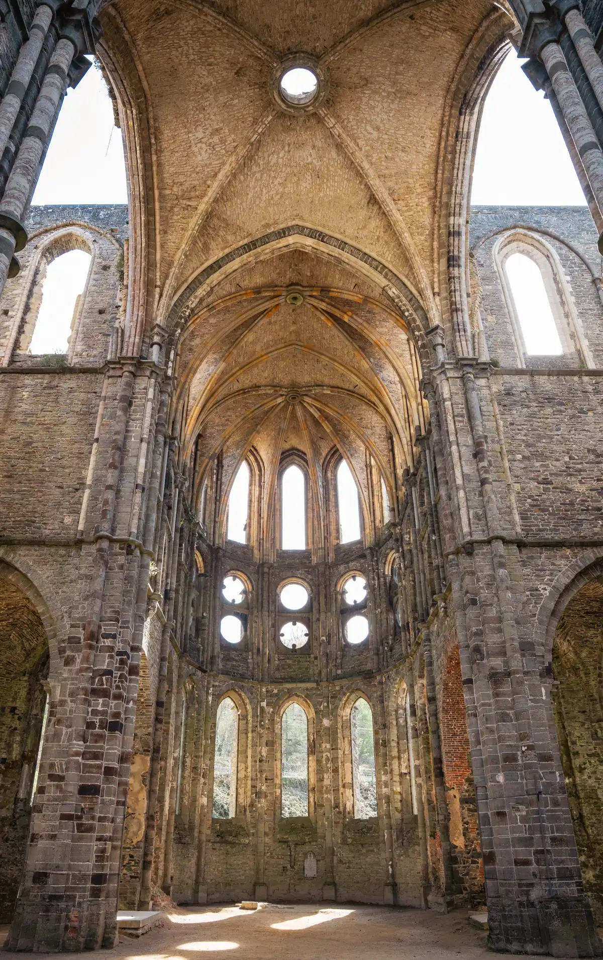 Het kerkschip van de Abdij van Villers, Waals-Brabant, België