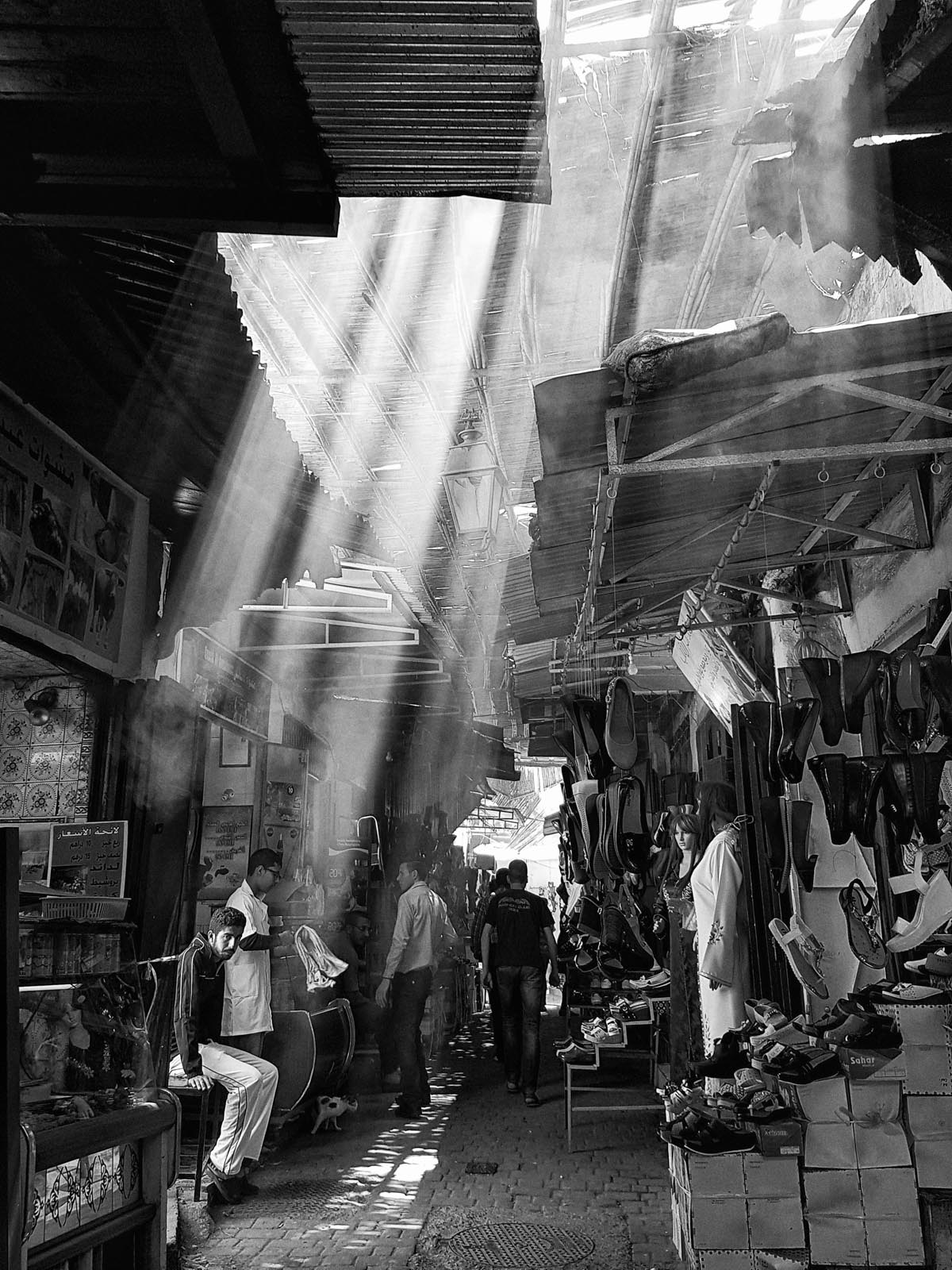 zwart wit in Fez Marokko